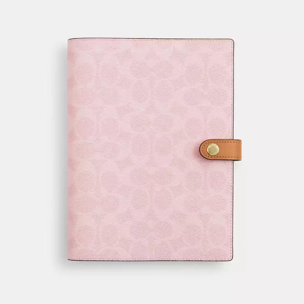Coach Notebook In Signature Canvas (Powder pink) - Picture 2 of 7